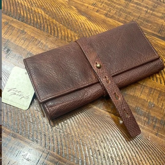 Free People Handbags - Free People Anni Fold Leather Wallet in Cognac